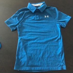 Under Armour boys youth blue bottom up shirt